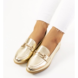 Goldene Aniria-Loafer mit flachem Absatz 1