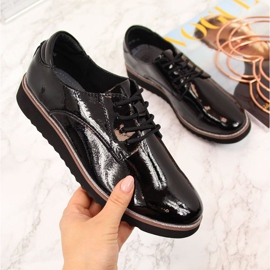 Leder lackierte Schuhe Filippo W PAW174 schwarz 1