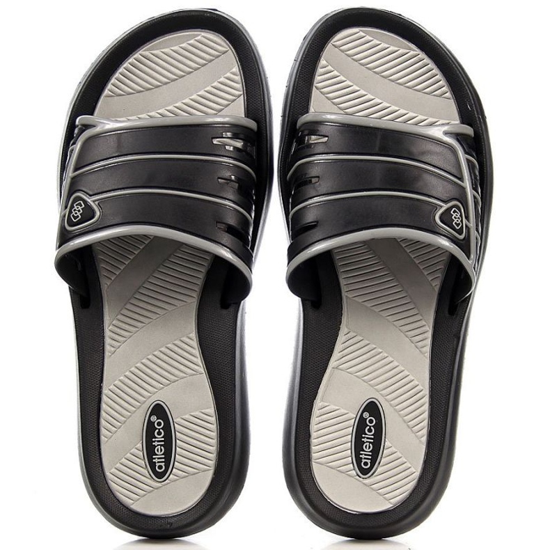 Atletico M ATC204A schwarze Gummipantoffeln 1