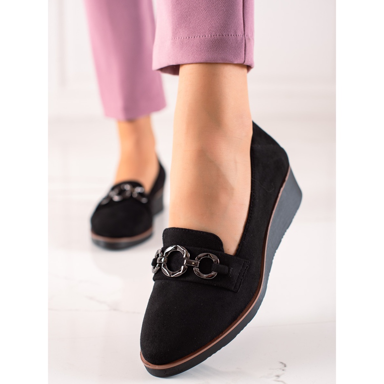 VINCEZA Wildlederschuhe schwarz 1