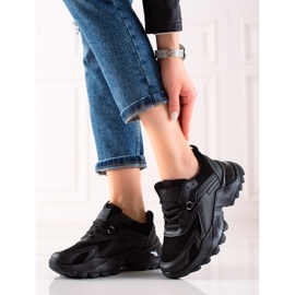 TRENDI Schwarze Mode-Turnschuhe 1