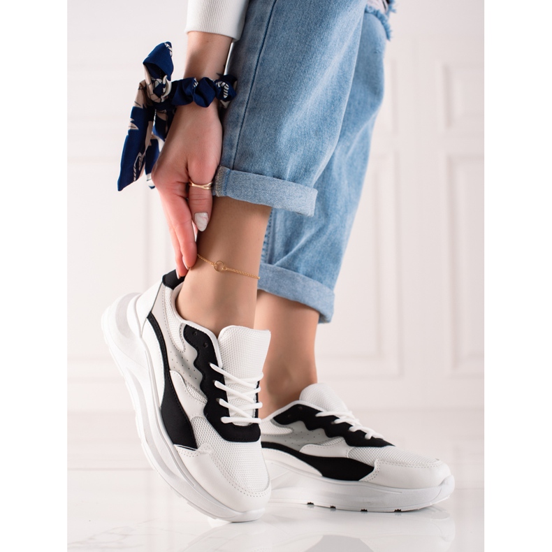 Marquiz Turnschuhe mit Mesh weiß schwarz 2