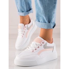 Weide Freizeitschuhe auf der Plattform weiß 2