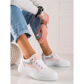 Weide Freizeitschuhe auf der Plattform weiß 1