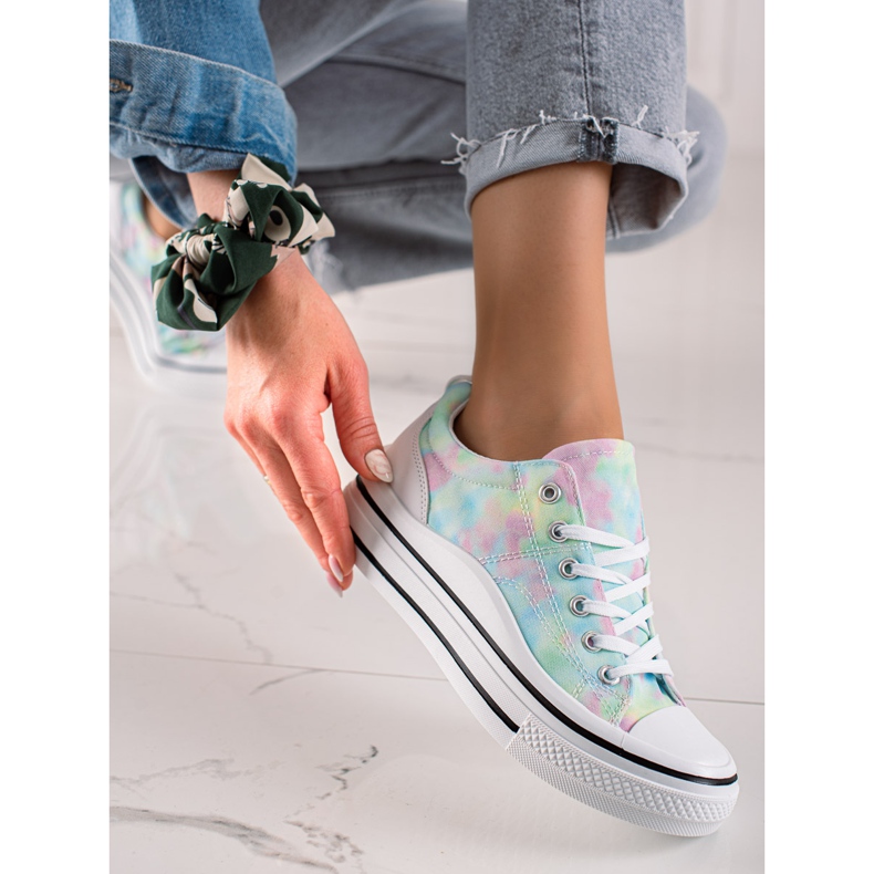 TRENDI Bunte Turnschuhe auf der Plattform mehrfarbig 2