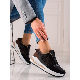 TRENDI Stylische Sneaker auf der Plattform braun schwarz 2