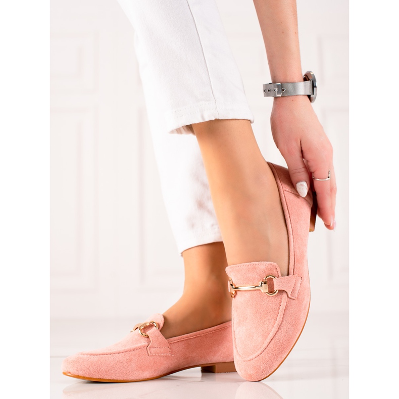 Seastar Mokassins mit goldener Dekoration rosa 1