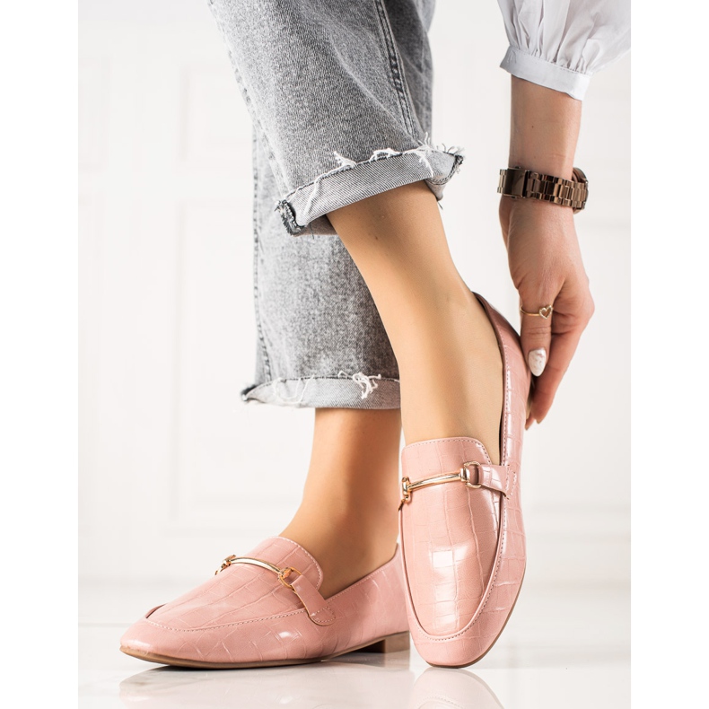 Encor Elegante Loafer mit Öko-Leder rosa 1