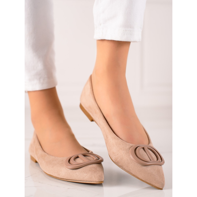 Seastar Wildleder-Ballerinas mit Ornament beige 1