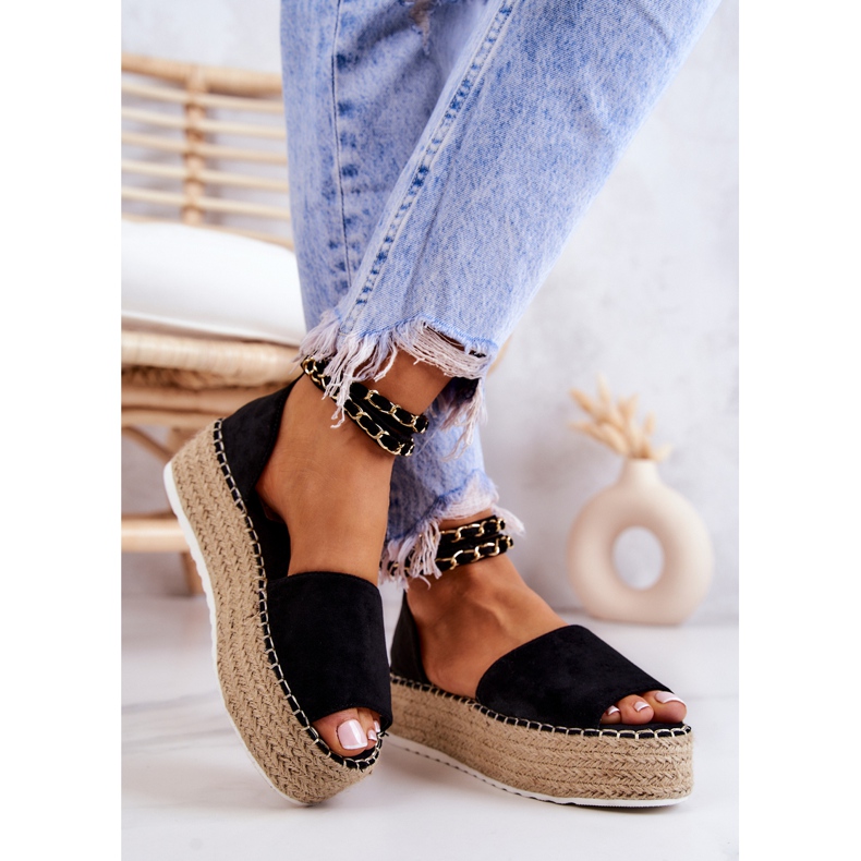 FB2 Espadrilles-Sandalen auf der schwarzen Jeannie-Plattform 2