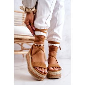 FB2 Wildleder-Espadrilles auf Keilsandalen Camel Shanna braun 2