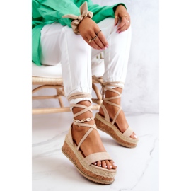 FB2 Wildleder Keil Espadrilles Sandalen Shanny Beige 1