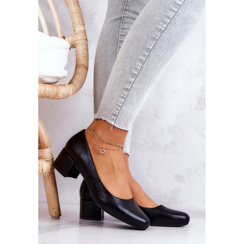 Lederpumps auf einer Säule Sergio Leone PB291 Schwarz 1