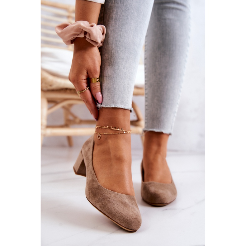 Wildleder Pumps On A Bar Sergio Leone PB291 Beige 2