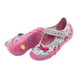 Befado Kinderschuhe 109P204 rosa silber- grau 4