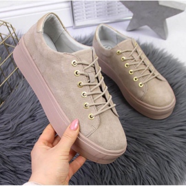 Turnschuhe auf der Plattform Filippo W PAW315 beige 1