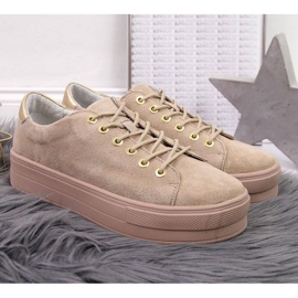 Turnschuhe auf der Plattform Filippo W PAW315 beige 2