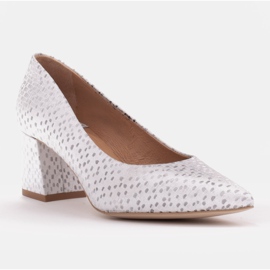 Marco Shoes Elegante Pumps aus Sämischleder silber- 1