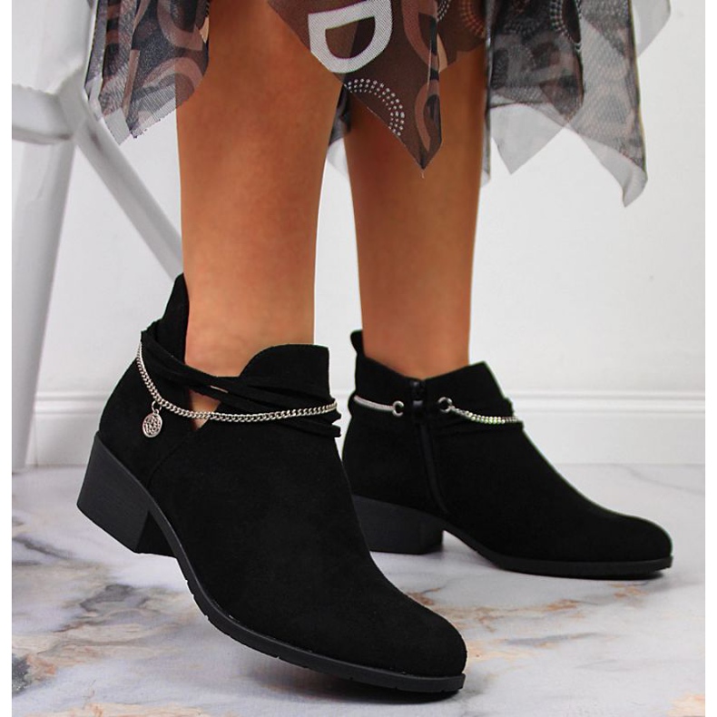 Schwarze Stiefel mit Kette Filippo W PAW318A schwarz 2