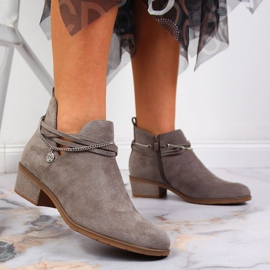 Graue Stiefel mit Kette Filippo W PAW318B 2