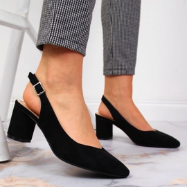 Pumps auf dem Pfosten von Sergio Leone in SK362 schwarz 2