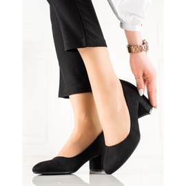 TRENDI Klassische Wildlederpumps schwarz 1