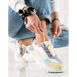 TRENDI Stylische bunte Turnschuhe weiß mehrfarbig 1