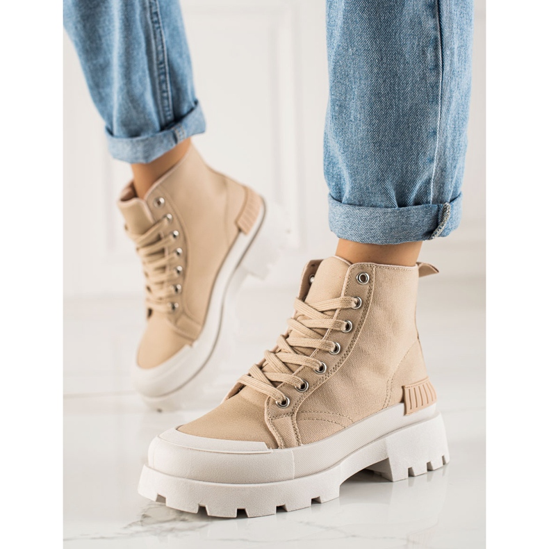 Seastar Hohe Sneakers auf der Plattform beige 2
