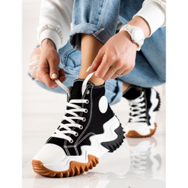 TRENDI Schwarze Turnschuhe Mode-Turnschuhe 1