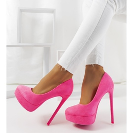 Pinke Neonpumps auf einem Lorine-Stiletto-Absatz rosa 1