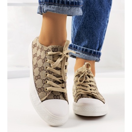 Beige Turnschuhe für Damen von Sheila braun 1