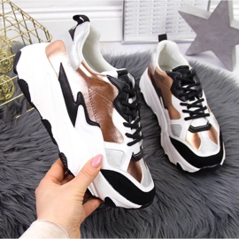 Turnschuhe auf der Plattform Potocki W WOL53 weiß und gold golden 1