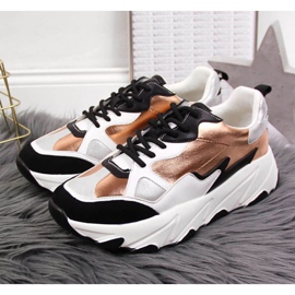 Turnschuhe auf der Plattform Potocki W WOL53 weiß und gold golden 2