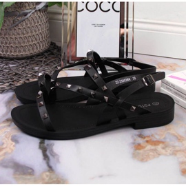 Römische Sandalen mit Nieten Potocki W WOL56A schwarz 2