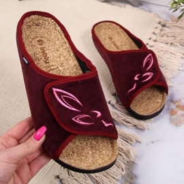 Inblu W BEF33 Burgunder Klettverschluss Hausschuhe rot mehrfarbig 1