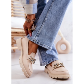 FB1 Leder Loafer Kette Beige Amicable 2