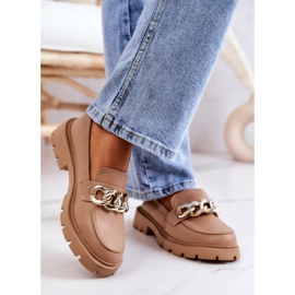 FB1 Leder Loafer Kette Dunkelbeige Amicable 2