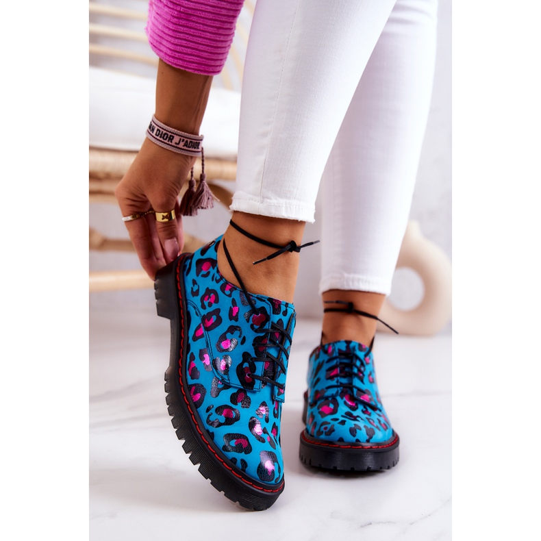 Damen Oxfords Maciejka 04087-47 Lederschuhe Blau mehrfarbig 1