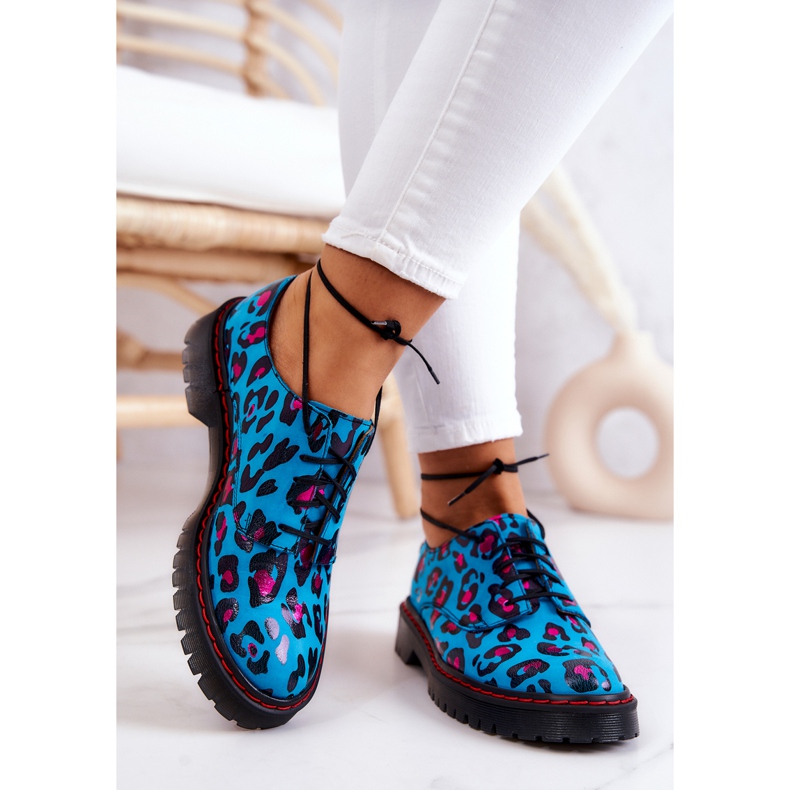 Damen Oxfords Maciejka 04087-47 Lederschuhe Blau mehrfarbig 2