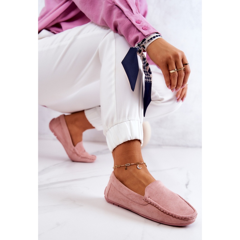 Damen Wildleder Loafer Rosa Morreno 1
