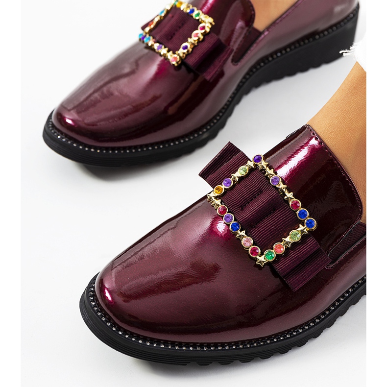 Burgund lackierte Kalma-Schuhe rot 1