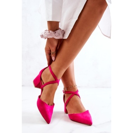 PS1 Wildlederpumps auf einer Stange in Fuchsia Shelleys Spitz rosa 1