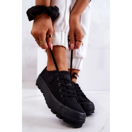 Damen-Turnschuhe auf der Big Star JJ274489 Black Platform schwarz 1