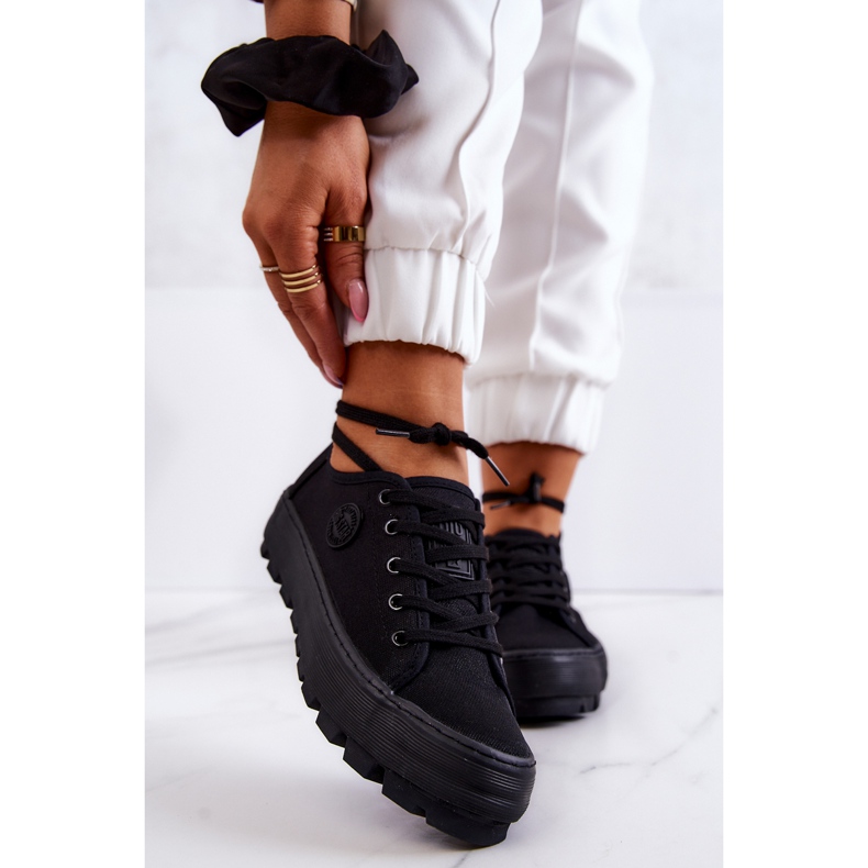 Damen-Turnschuhe auf der Big Star JJ274489 Black Platform schwarz 2