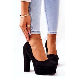 WS1 Wildleder-Pumps auf der schwarzen Bemiso-Plattform 1