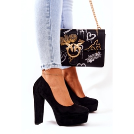 WS1 Wildleder-Pumps auf der schwarzen Bemiso-Plattform 3