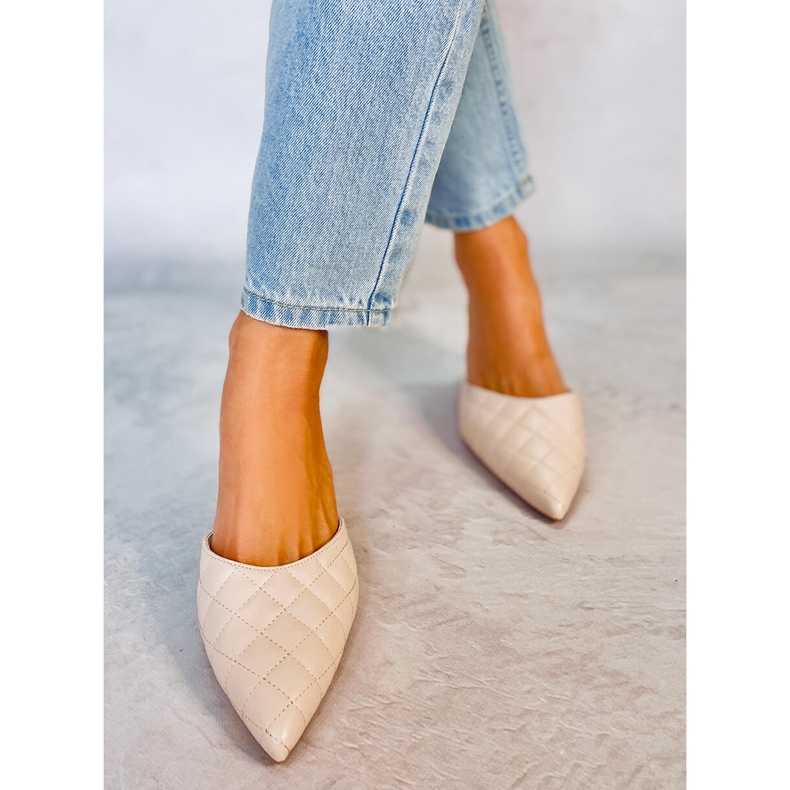 Gesteppte Pantoffeln Gloria Beige 1