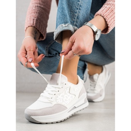 TRENDI Stylische Sneaker auf der Plattform weiß 1