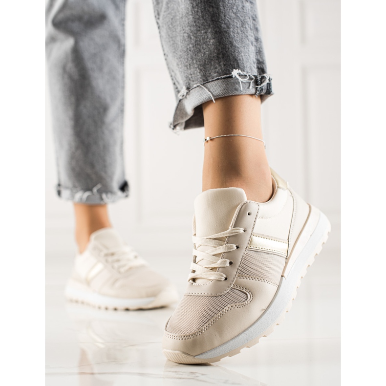 TRENDI Stylische Sneaker mit Mesh beige 2