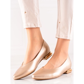 W. Potocki Pumps mit dekorativem Potocki-Absatz golden 1